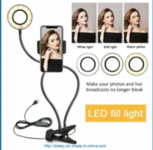 Selfie Ring Led Light with Cell Phone Holder Stand and Microphone for Livestream Lighting